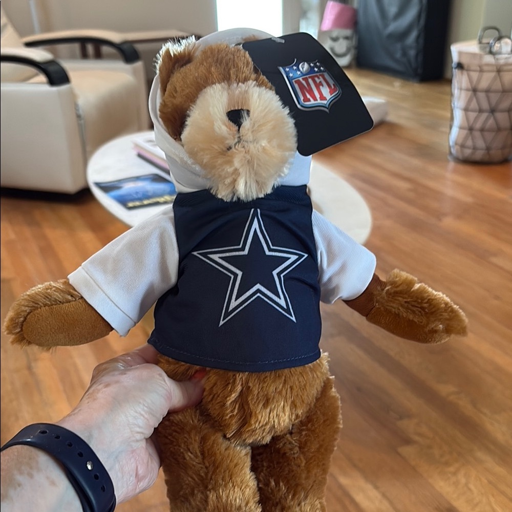 NFL Plush Bear with Navy and White Hoodie